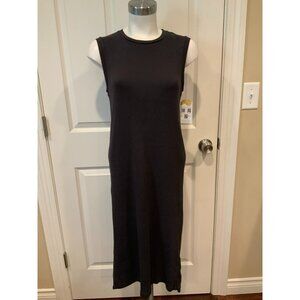 AMO Black Sleeveless Ribbed Long Tank Dress, Size Small